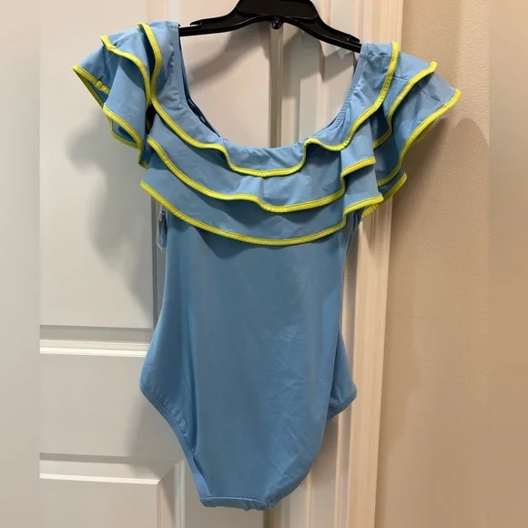 Kate Spade Ruffle Off-the-shoulder One-piece - Picture 3 of 4